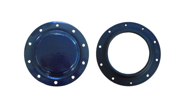 Flens en rubber pakking 10-gaats t.b.v. buffervat 800 liter met 2 wisselaars (zijkant)
