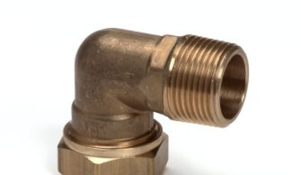Bonfix® messing draadknie 90º, knel x buitendraad, 15 mm x half